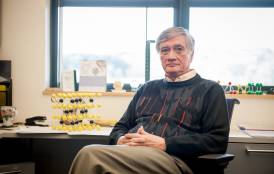 Professor Rod Ewing sits in his office at Stanford